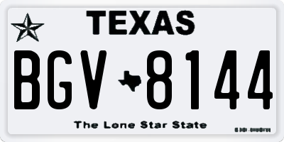 TX license plate BGV8144