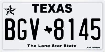 TX license plate BGV8145