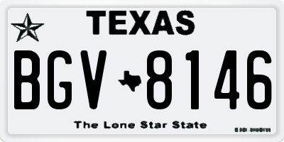TX license plate BGV8146