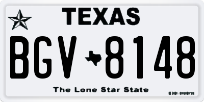 TX license plate BGV8148
