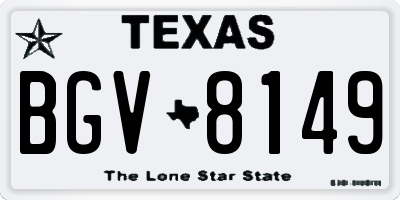 TX license plate BGV8149