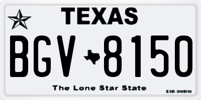 TX license plate BGV8150