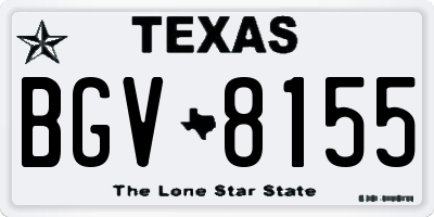 TX license plate BGV8155