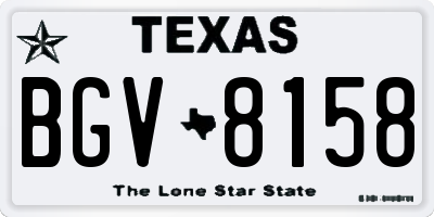 TX license plate BGV8158