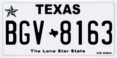 TX license plate BGV8163