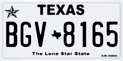 TX license plate BGV8165