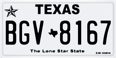 TX license plate BGV8167