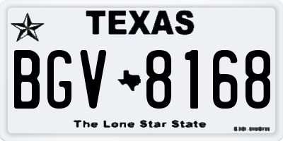 TX license plate BGV8168