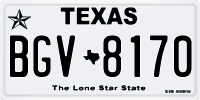 TX license plate BGV8170