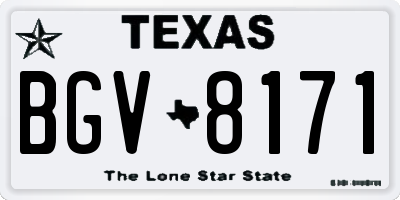 TX license plate BGV8171