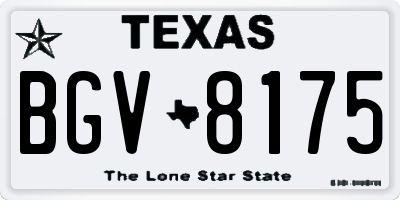 TX license plate BGV8175