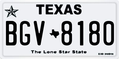 TX license plate BGV8180