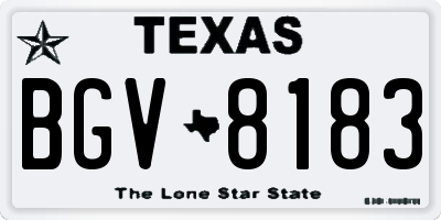 TX license plate BGV8183