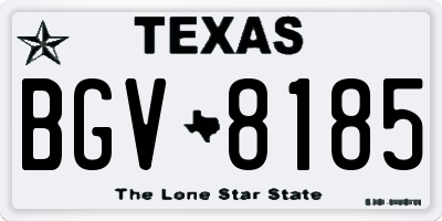 TX license plate BGV8185