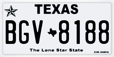 TX license plate BGV8188