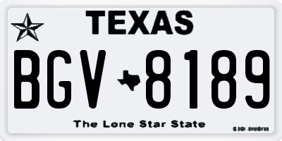 TX license plate BGV8189