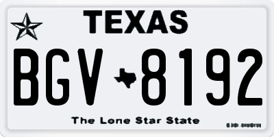 TX license plate BGV8192