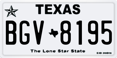 TX license plate BGV8195