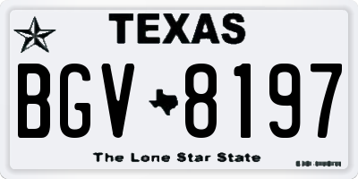 TX license plate BGV8197