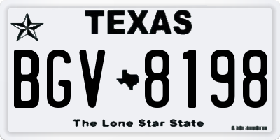 TX license plate BGV8198