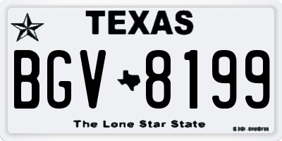 TX license plate BGV8199