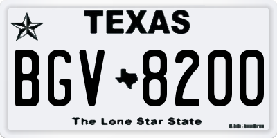 TX license plate BGV8200