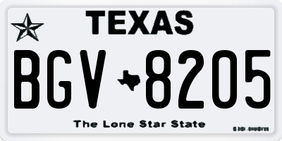 TX license plate BGV8205