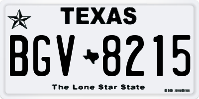 TX license plate BGV8215