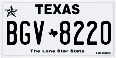 TX license plate BGV8220