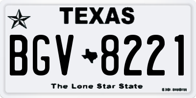 TX license plate BGV8221