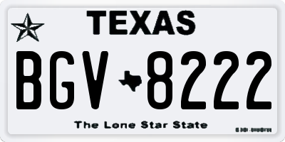 TX license plate BGV8222