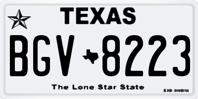TX license plate BGV8223