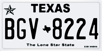TX license plate BGV8224