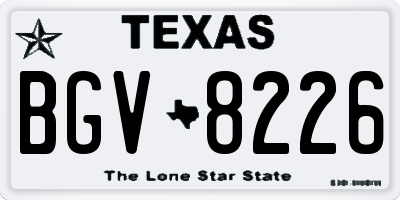 TX license plate BGV8226