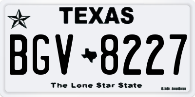 TX license plate BGV8227