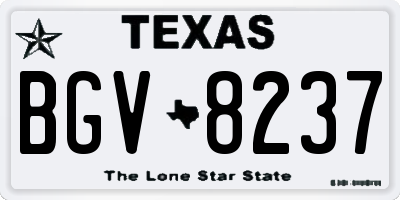 TX license plate BGV8237