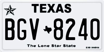 TX license plate BGV8240