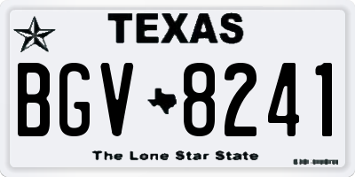 TX license plate BGV8241