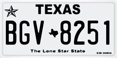 TX license plate BGV8251