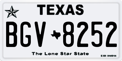 TX license plate BGV8252