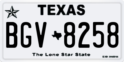 TX license plate BGV8258