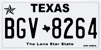 TX license plate BGV8264