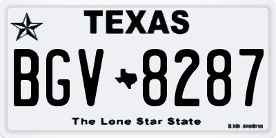 TX license plate BGV8287