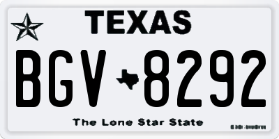 TX license plate BGV8292