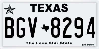 TX license plate BGV8294