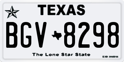 TX license plate BGV8298