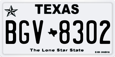 TX license plate BGV8302