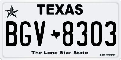 TX license plate BGV8303