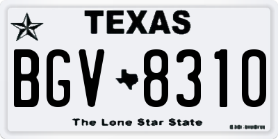 TX license plate BGV8310