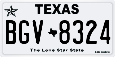 TX license plate BGV8324